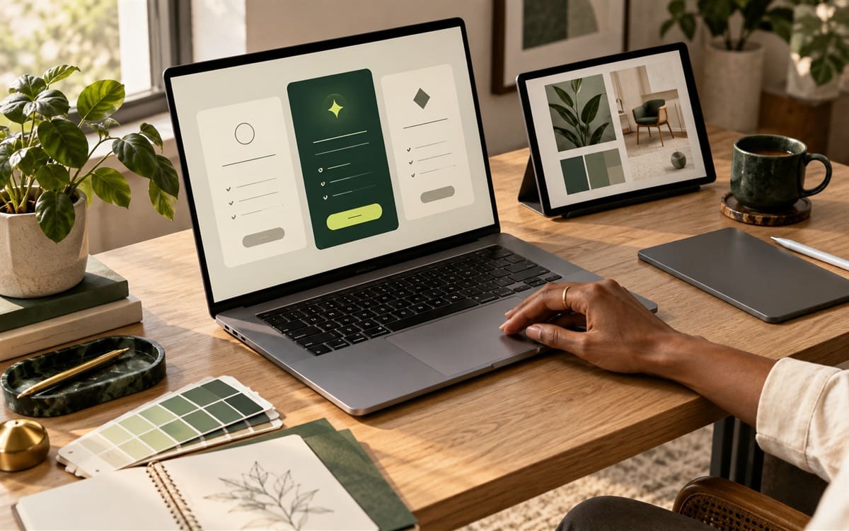 A website design laid out on a laptop and tablet